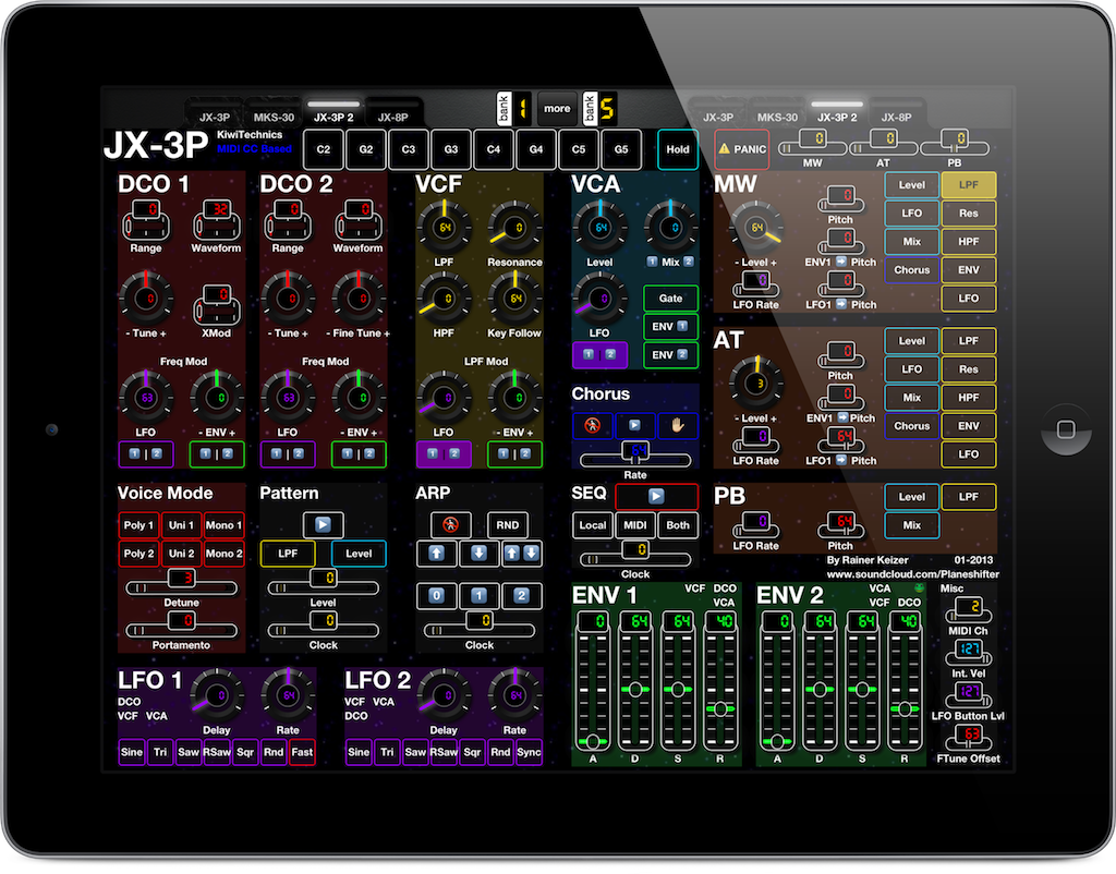 A MIDI Controller for iPad for Roland JX-3P 2